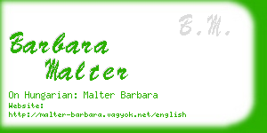barbara malter business card